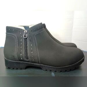 Jsport By Jambu Jenna Ankle Boots Women's 11M Black Memory Foam Zip Vegan